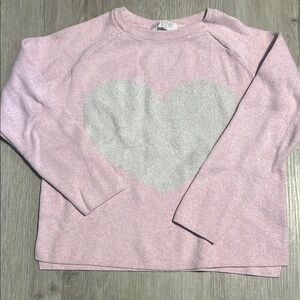 H&M Light Pink Sweater with Gray Heart